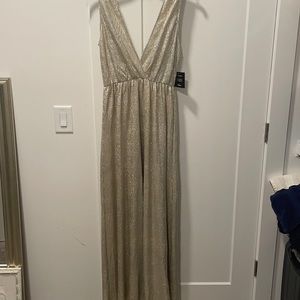 Lulus Size XL Champagne Textured Maxi Formal Gown